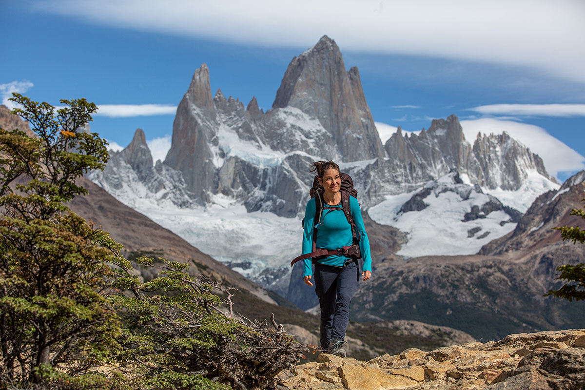 Gregory Deva 70 backpack (hiking in Patagonia with big mountain views)